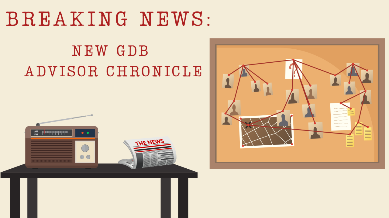 graphic saying breaking news: new advisor chronicle